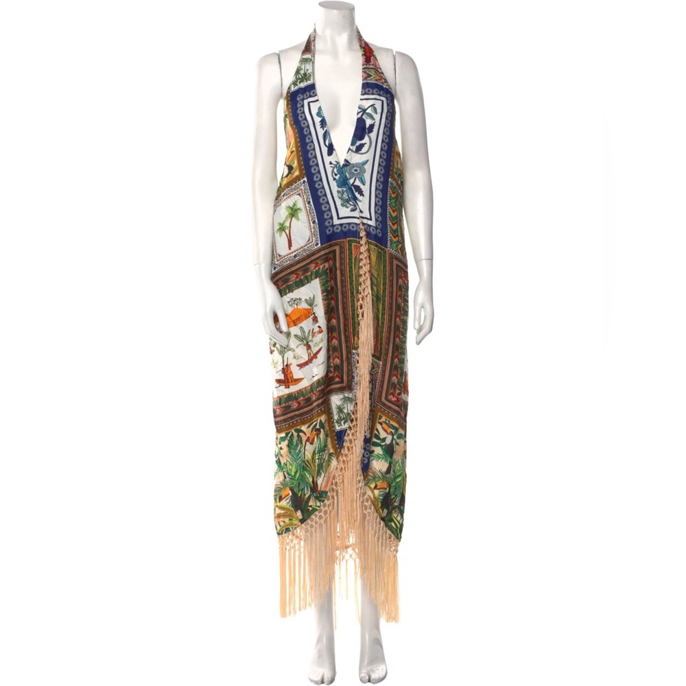 Farm Rio Mixed scarves  halter dress NWT - Picture 3 of 4